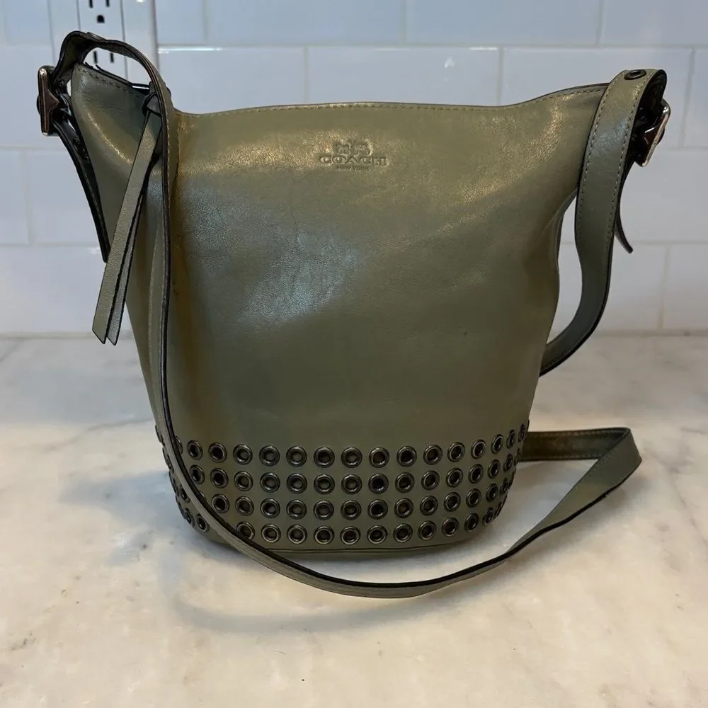 Coach Bag Purse Handbag Leather Bleecker Grommets Mini Duffel Bag Pocketbook